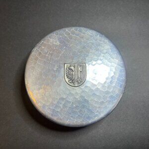 VTG Sigg Switzerland Round Aluminum Eagle & Key Emblem Trinket Container w/ Lid